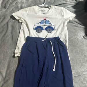 Kids Police Car T-Shirt and Blue Pants Set